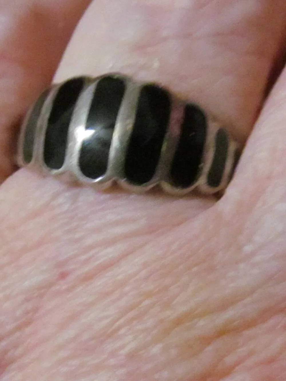 Vintage black onyx ring sterling silver